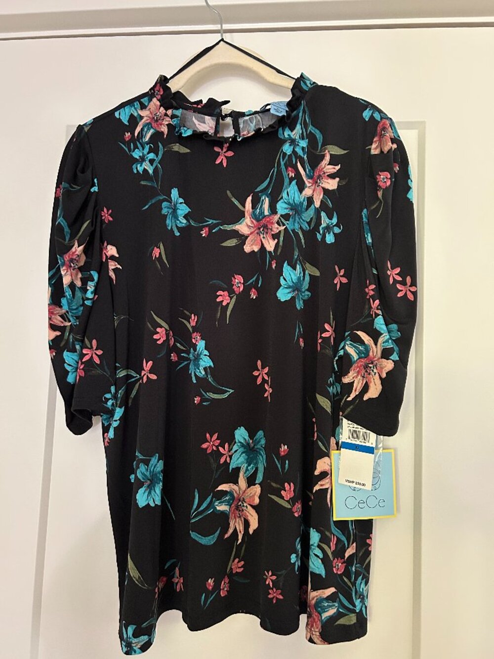 CeCe Floral Jersey Knit Top - NWT